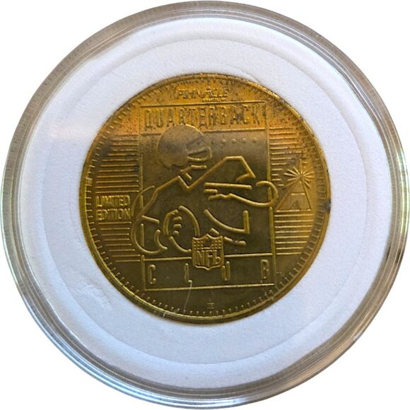 Scott Mitchell #19 Detroit Lions 1996 Pinnacle QB Club Vintage NFL Coin - Picture 3 of 4
